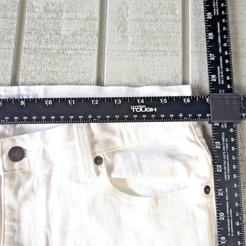 Jil Sander Uniqlo Selvedge Jeans Womens 33 White Cotton Spandex RN139864 - Picture 3 of 10